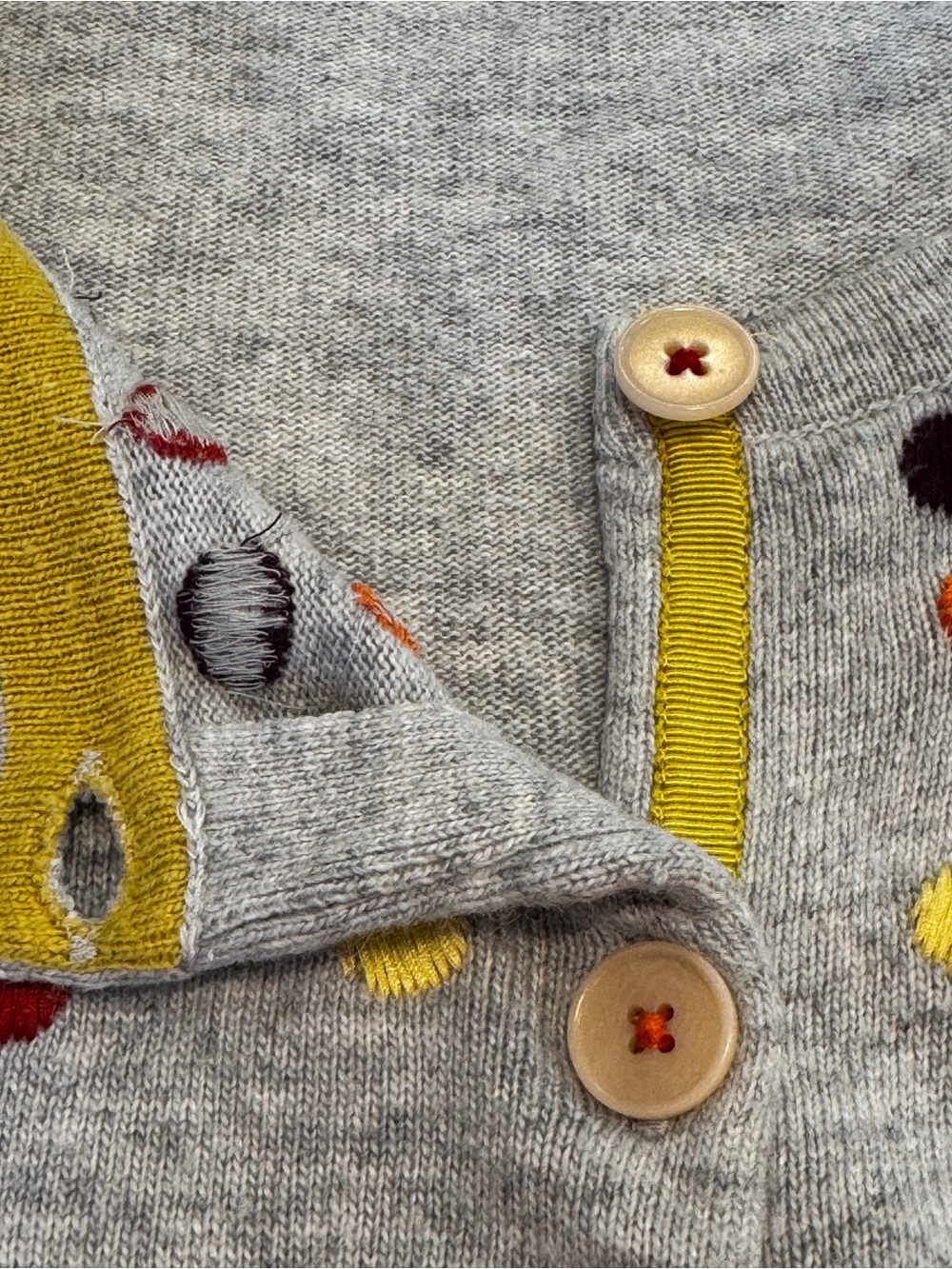 Boden Embroidered Polka Dot Cotton Cashmere Blend Cardigan Size 8 Medium - Picture 3 of 10